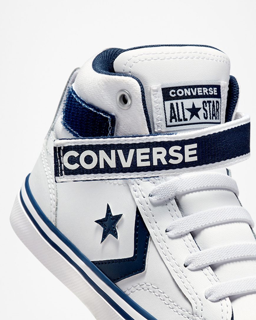 Tenisi Inalti Baieti Converse Pro Blaze Curea Easy-On Varsity Club Albi Bleumarin Albi | RO NDRCL549